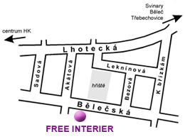 Mapa Hradce Kr�lov� - Free Interier